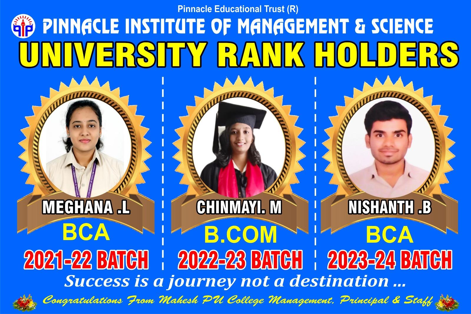 UNIVERSITY RANK HOLDERS